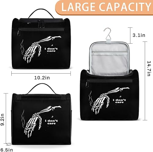 Miniatura 3 de Day Of The Dead Skull Pattern Toiletry Bag for Women Travel Makeup Organizer with Hanging Hook Traveling Cosmetic Bags for Toiletries Accessories