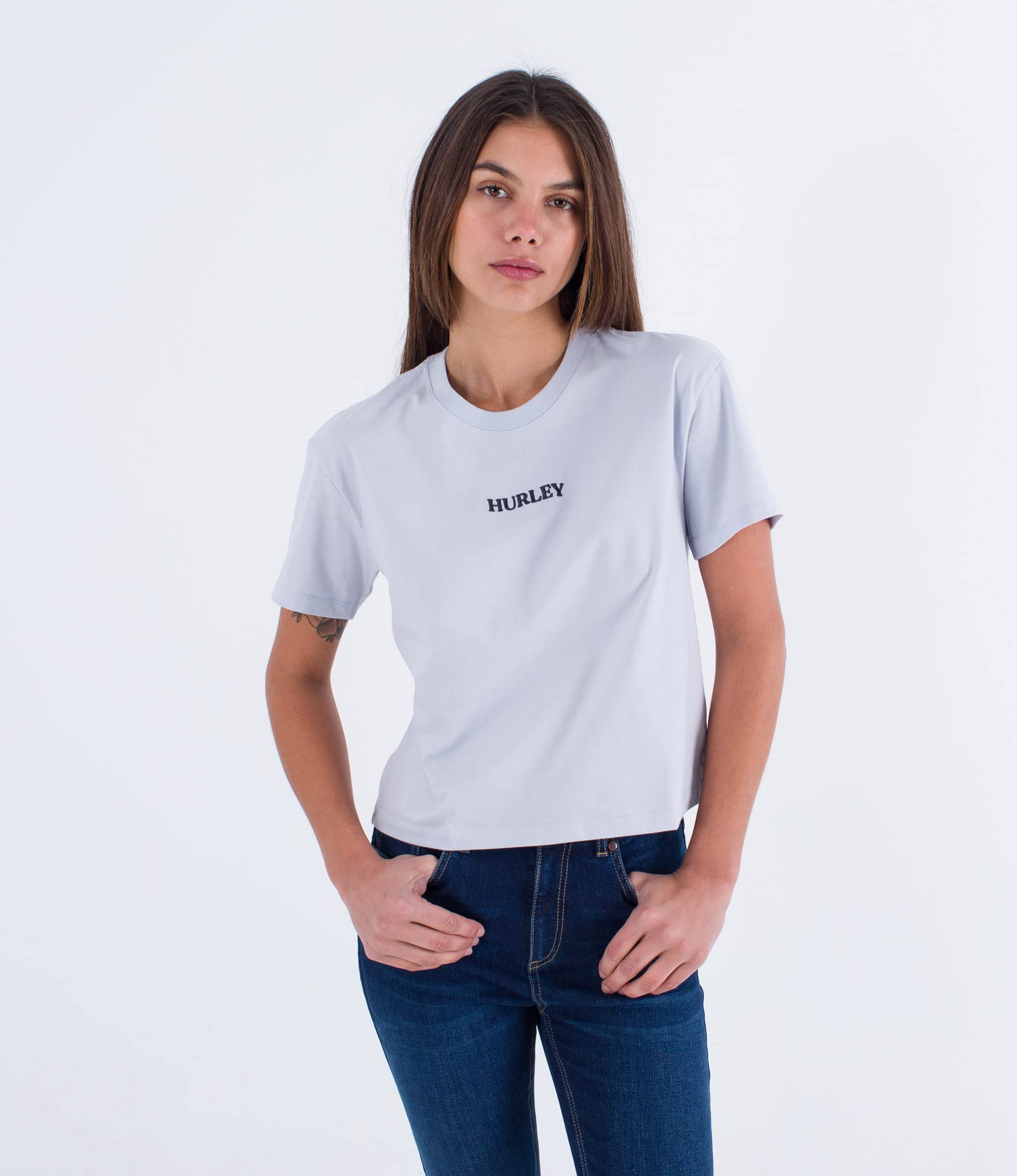 Hurley Women's Wave Tee T-Shirt, Stratus, XS