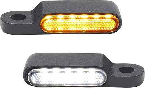 MotoParAcc Señales direccionales LED de manillar secuencial, marcadores laterales universales para espejo de motocicleta para Harley, Yamaha,