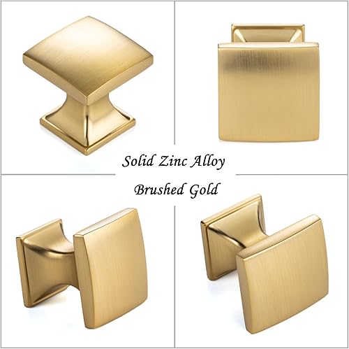 Miniatura 4 de ZK2203 - Pomo curvado para armario de cocina, color dorado cepillado, paquete de 10 unidades, mango moderno, herrajes sólidos para cajón, aparador,