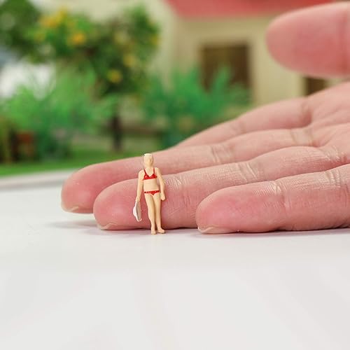 Miniatura 7 de Evemodel P8719 40pcs Modelo Trenes Natación Figuras 187 Escala HO Escala Personas Paisaje Diseño Miniatura