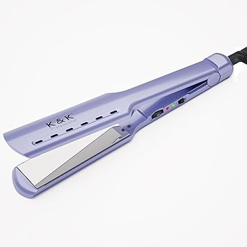 K&K 1.73 Hair Straightener for Thick Hair, Extra Wide Flat Iron with Adjustable Temperature290-450F Ceramic Coated Floating Panel, 30s Fast Heating, Dual Voltage, for Thick Curly Hair