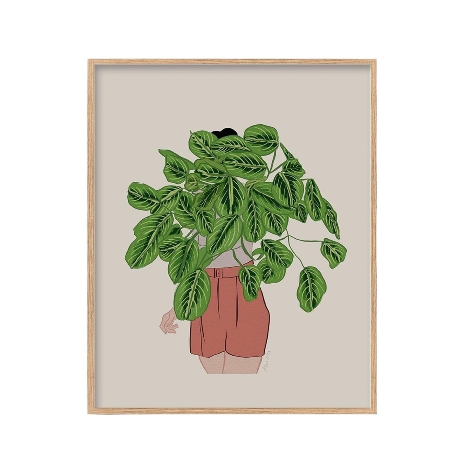 Graiting 1pc Botanical Wall Art Flower Turtleback Bamboo Ficus Chinensis Prints Home Bedroom Decor