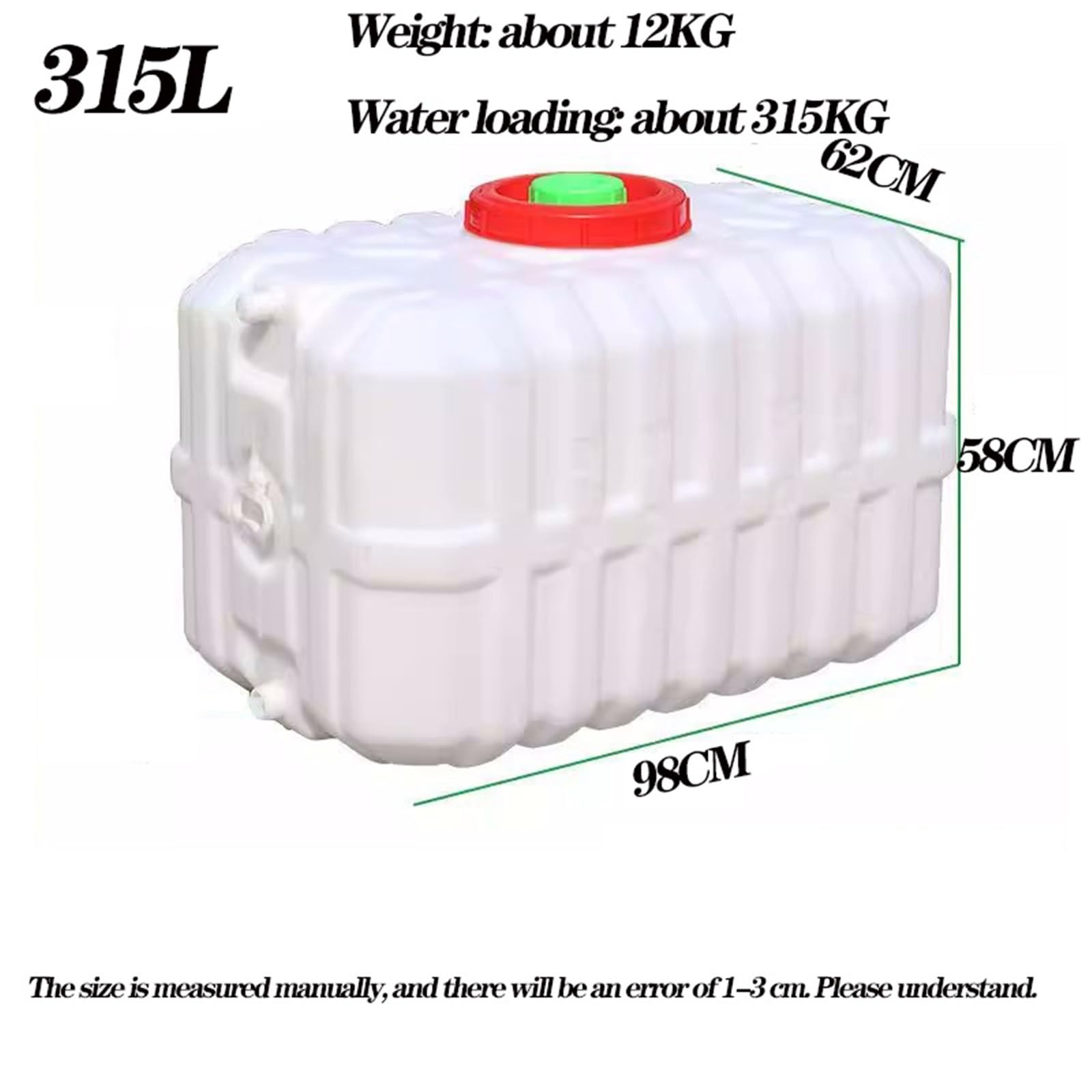 LICOME Potable Water Tank Large Capacity Water Storage Containers with Spigot for RV Camping Outdoor Hiking Plastic Bucket(Orange,315L)