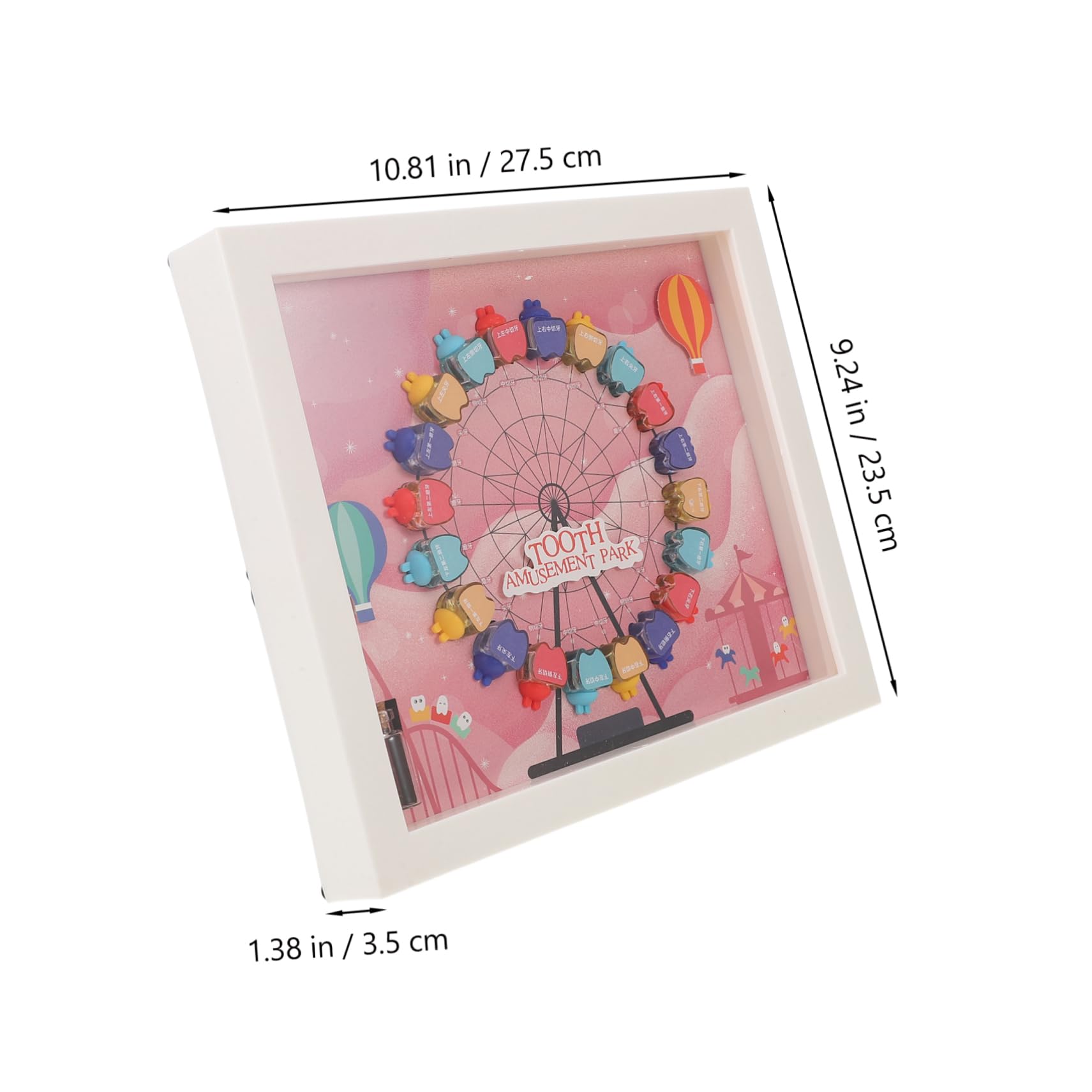 UPKOCH Boîte à Dents de Lait pour Bébé en Plastique, Grosse Roue Décorative Compartiments, pour Conserver les Premières Dents et Cheveux, Maison et Chambre de Bébé