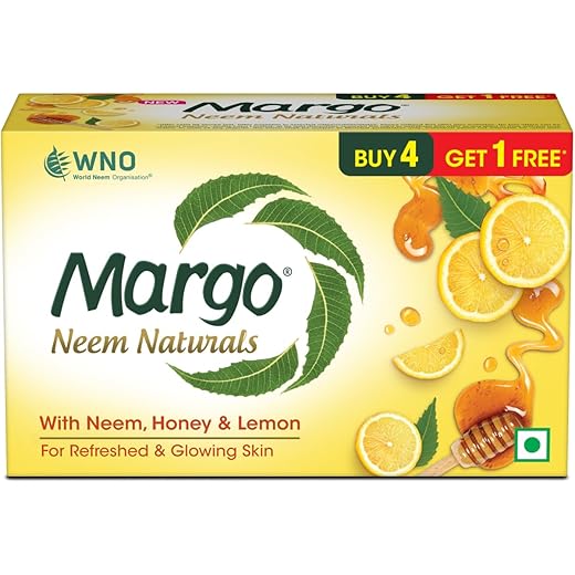 Margo Neem Soap 1000 Leaves 100gm x 5 - Honey Lemon - 100GM