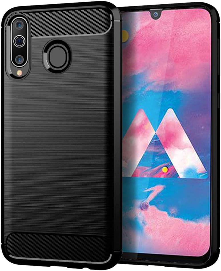 Samsung Galaxy M30 Case,MAIKEZI Soft TPU Brushed Anti-Fingerprint Full-Body Protective Phone Case Cover for Samsung Galaxy M30 2019 6.4"(Black Brushed TPU)
