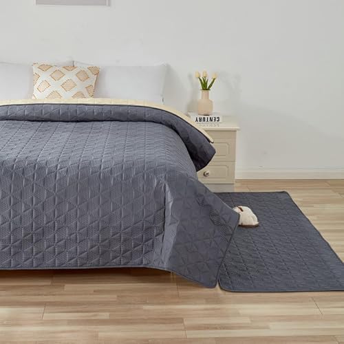 洗えるペットシーツ ペット用おしっこマット 犬用 猫用 おしっこパッド ペットマット 洗濯機で丸洗い 繰り返し使える 超吸収 漏れ防止 滑り止め 介護 速乾 四季通用 防水 グレー 68x82インチ