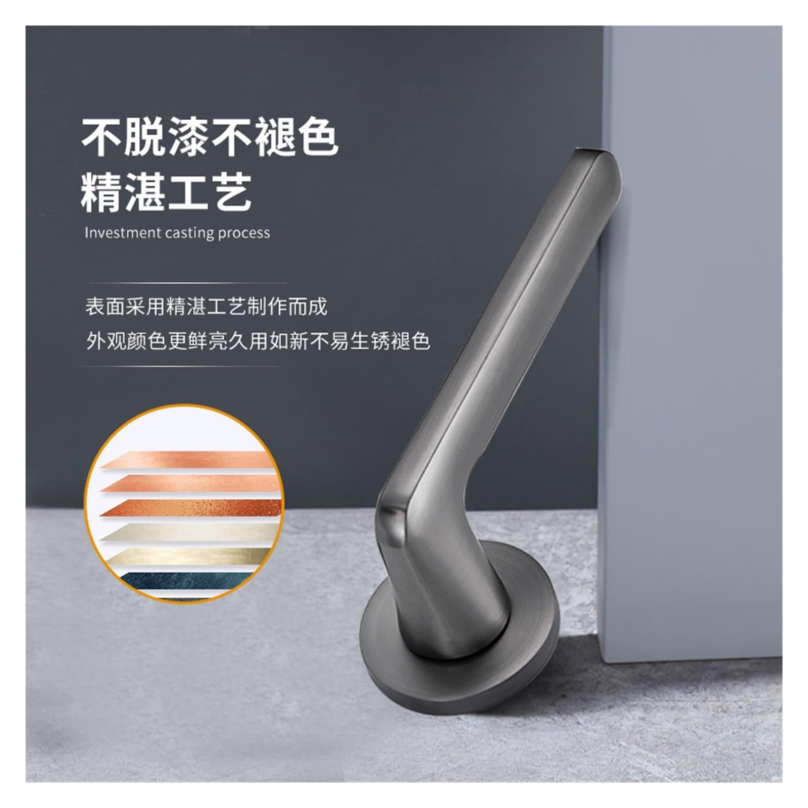 Geräuschloses Türschloss Schlafzimmer Innentürschloss Massivholz-Türgriff Griff Engineering Schwarz Split Lock(Elegant Black)