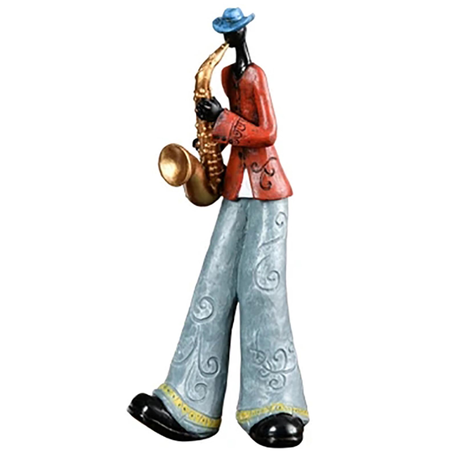 WYYHAA Saxophone,Creative Band Figurine for Home Decor, Retro Rock Band Musician Sculptures, Musical Instrument Statues for Shelf, Desk, Office, Hotel, Bar
