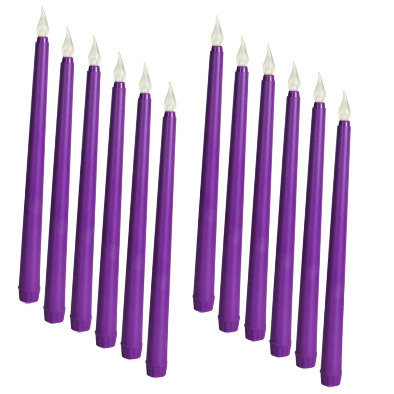 Candele LED senza Fiamma Viola, 12 Pezzi per Feste e Compleanni