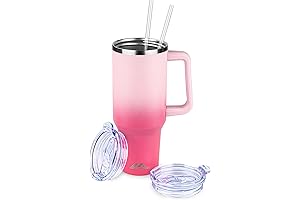 40 oz Tumbler with Handle and Straw: Leak-Proof, Insulated Travel Mug