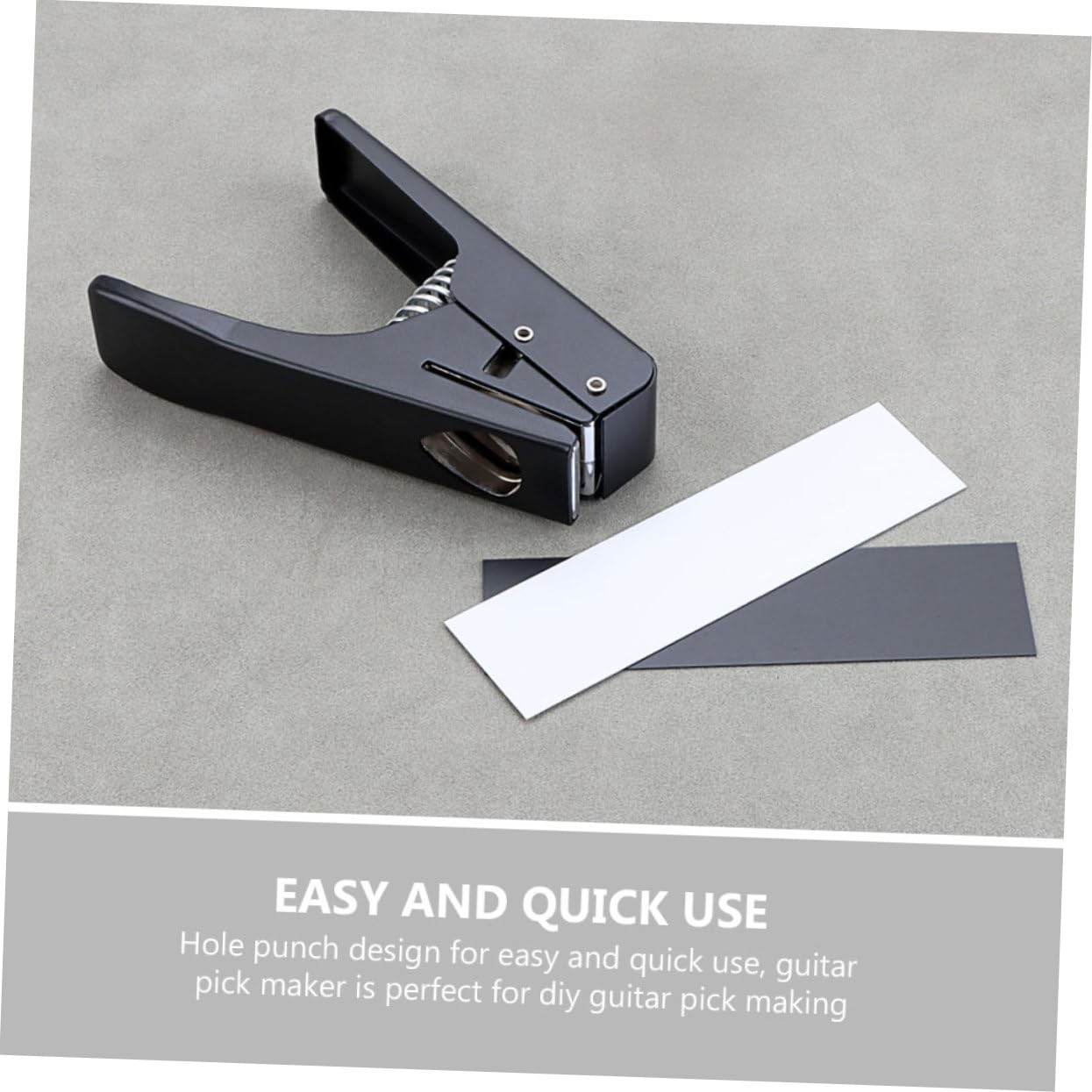 HANABASS Taglierina per Plettro Chitarra Puncher DIY Nero Strumento Portatile per Creare Plettri Precisi per Musicisti e Kit Bass Guitar Maker