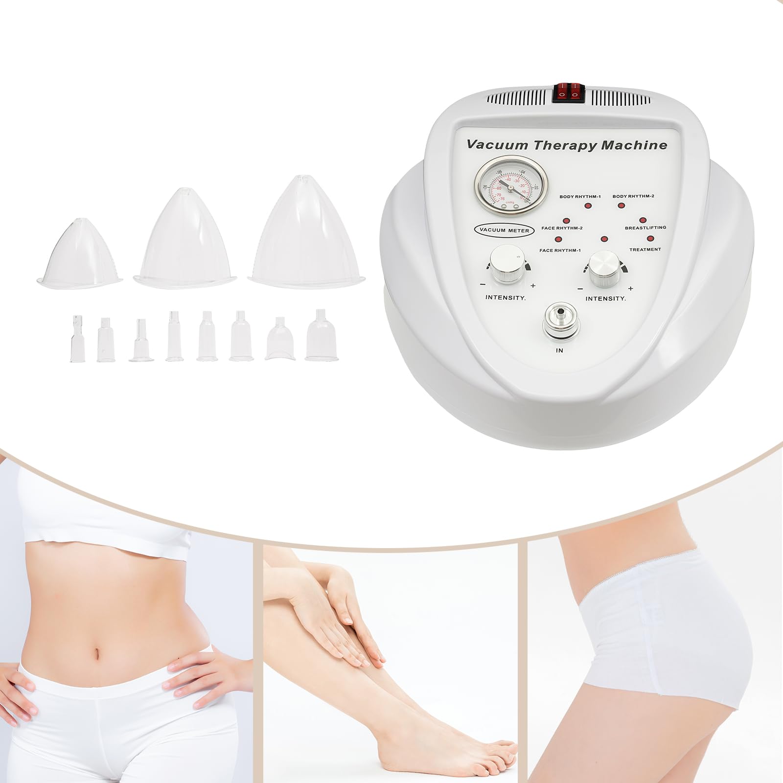 Vakuum Therapie Maschine mit 30 Tassen Butt Lifting Machine Vakuum Schröpfen Massager,6 Modi und einstellbare Intensität (70cmhg maximale Saugkraft) Zur Formgebung und Gesundheitsmassage