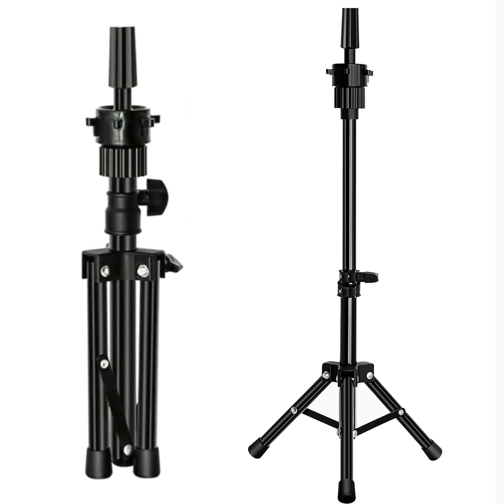 SK-QACD Wig Stand, Training Head Stands Tripod, Sturdy Metal Hairdressing Doll Mannequin Heads Stand