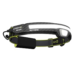 OPTIMAL VENTURES LED Headlamp, Liteband PRO 1000 Lumen Super Bright Head Lamp, Powerful Battery Powered Tactical Headlamps, Camping, Running, Hard Hat Light, Best Rated Forehead Flashlight, Carbon
