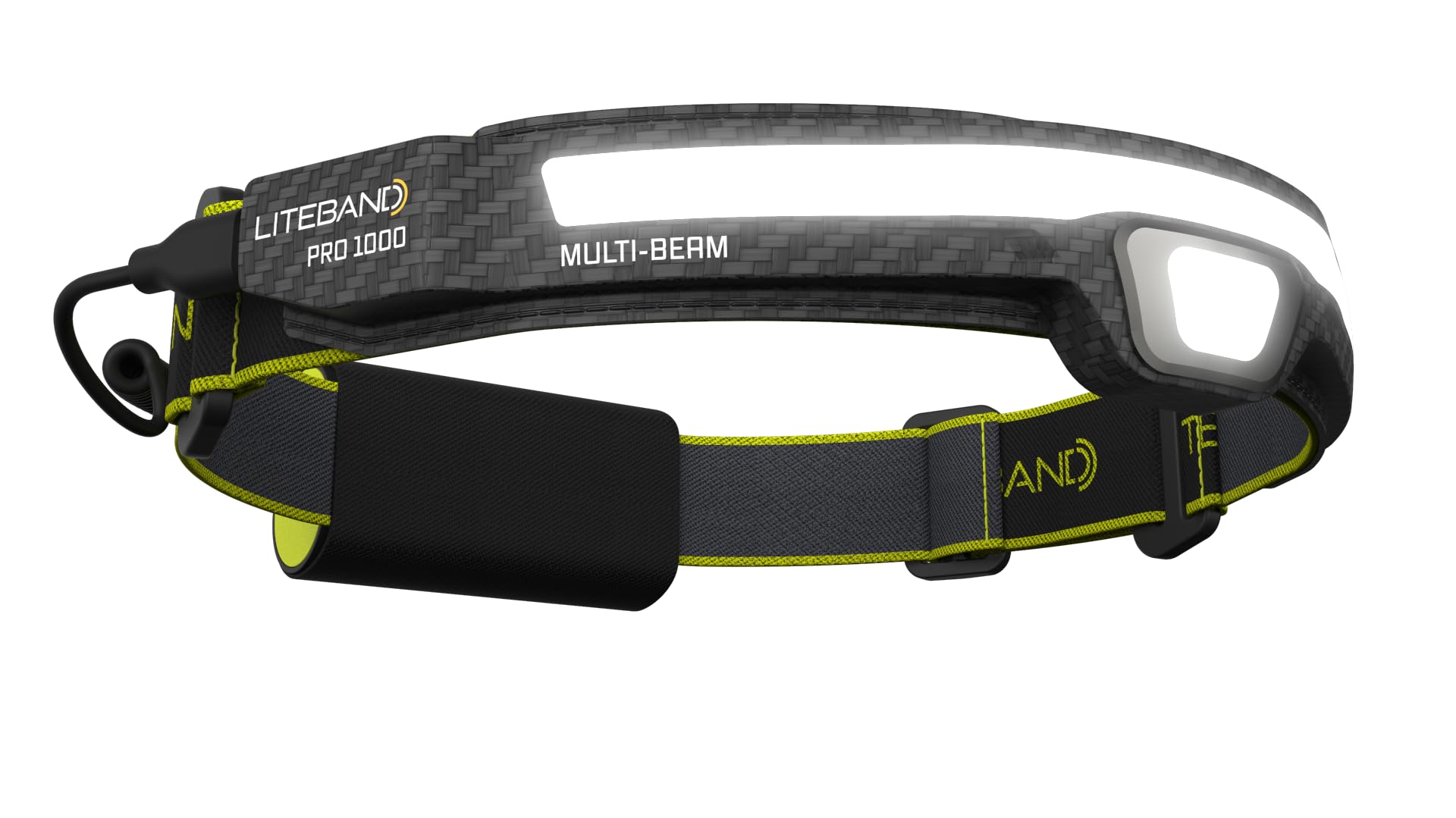 OPTIMAL VENTURES LED Headlamp, Liteband PRO 1000 Lumen Super Bright Head Lamp, Powerful Battery Powered Tactical Headlamps, Camping, Running, Hard Hat Light, Best Rated Forehead Flashlight, Carbon