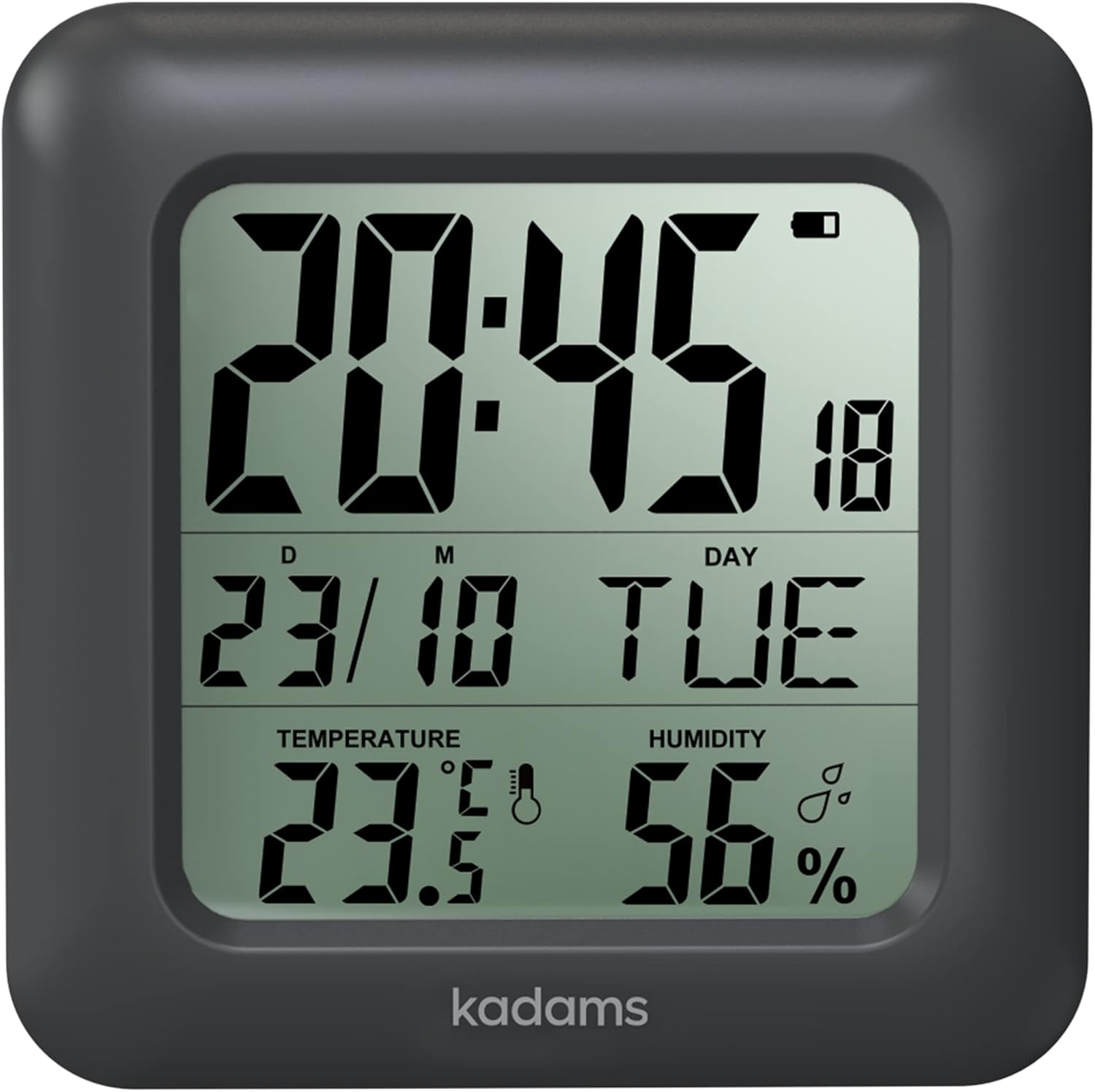KADAMS Bathroom Digital Clock with Large LCD Screen Shower Wall Clock