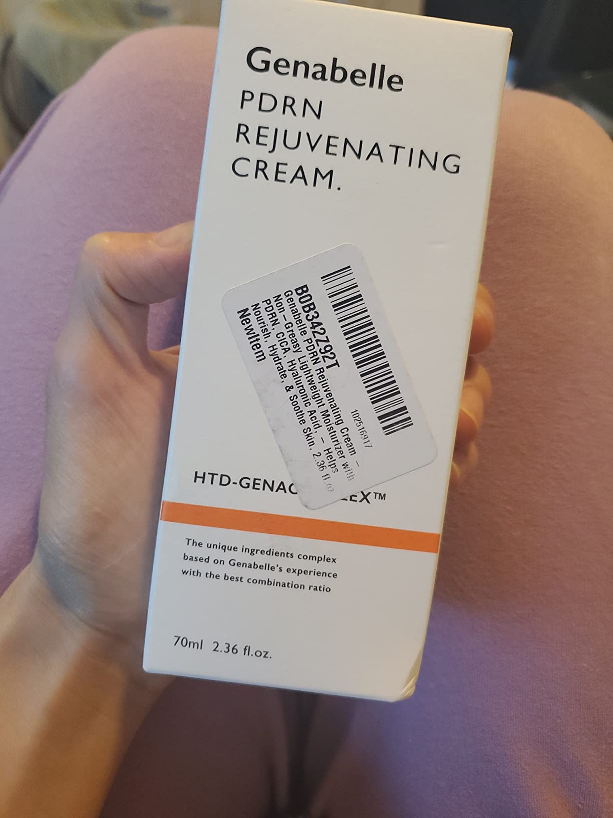 Genabelle PDRN Rejuvenating Cream - 1,000ppm PDRN Salmon DNA and Patented HTD-GENACOMPLEX for Skin Elasticity, Glass Skin - Ceramide and Tripeptide-1 Face Moisturizer - 2.36 fl.oz (70ml)