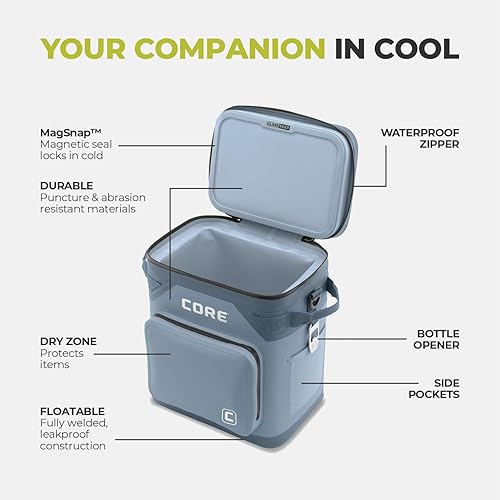 Miniatura 7 de CORE Hielera suave magnética a prueba de fugas con cremallera impermeable  Bolsa aislada portátil  El mejor enfriador suave para alimentos y bebidas