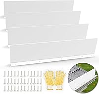 CAPHONT Gutter Valley Splash Guards 4-Pack: 15.7x3.5 Inch Aluminum Rain Gutter Guards, Downspout Divers & Drip Guards for Roof Shingles - White