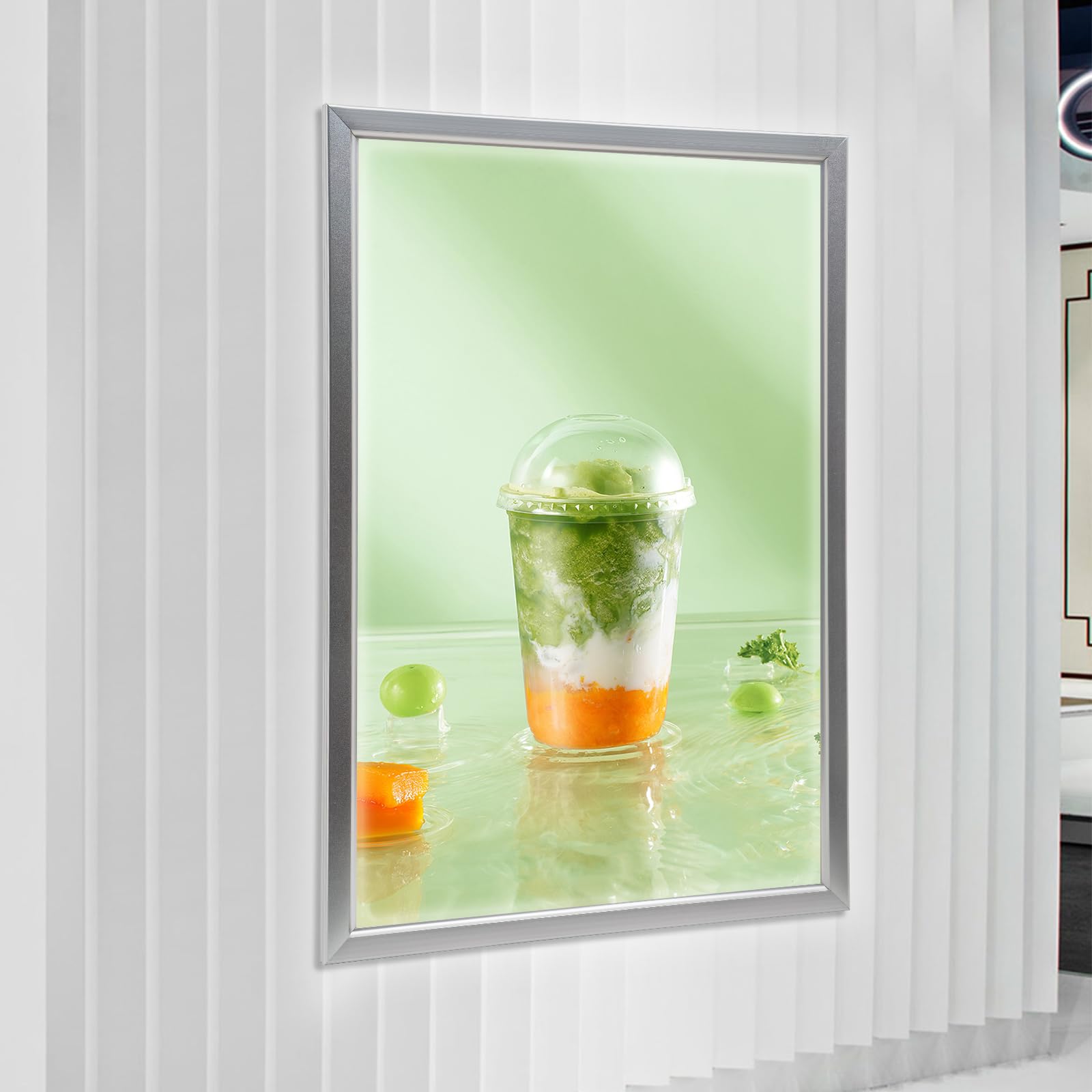 Marco de póster LED de 27 x 40 pulgadas, caja de luz LED de aleación de aluminio, marco de fotos, caja de luz publicitaria, montaje en pared, perfecto para mostrar carteles LED y carteles de películas