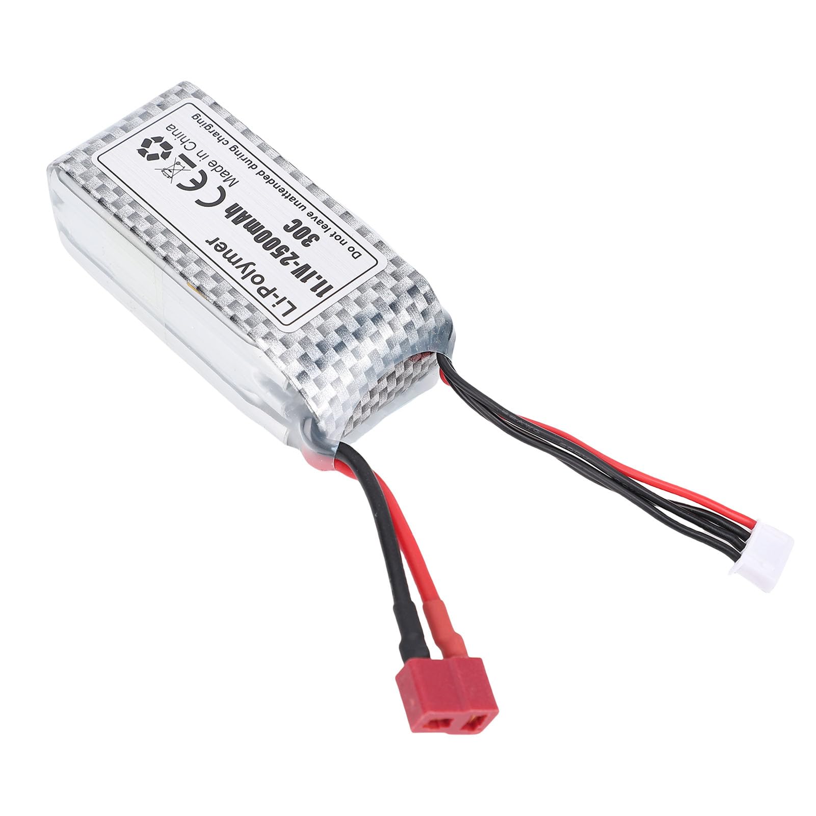 Generic Batterie de Bateau RC Rechargeable 2500 MAh 3S pour Bateaux Télécommandés avec Chargeur USB, Forte Puissance et Accélération Rapide, Adaptée pour la Course
