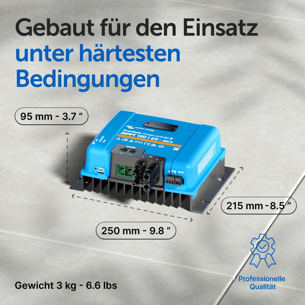 Victron Energy SmartSolar MPPT MC4 150V 60 Amp 12/24/36/48-Volt Solar Laderegler (Bluetooth)