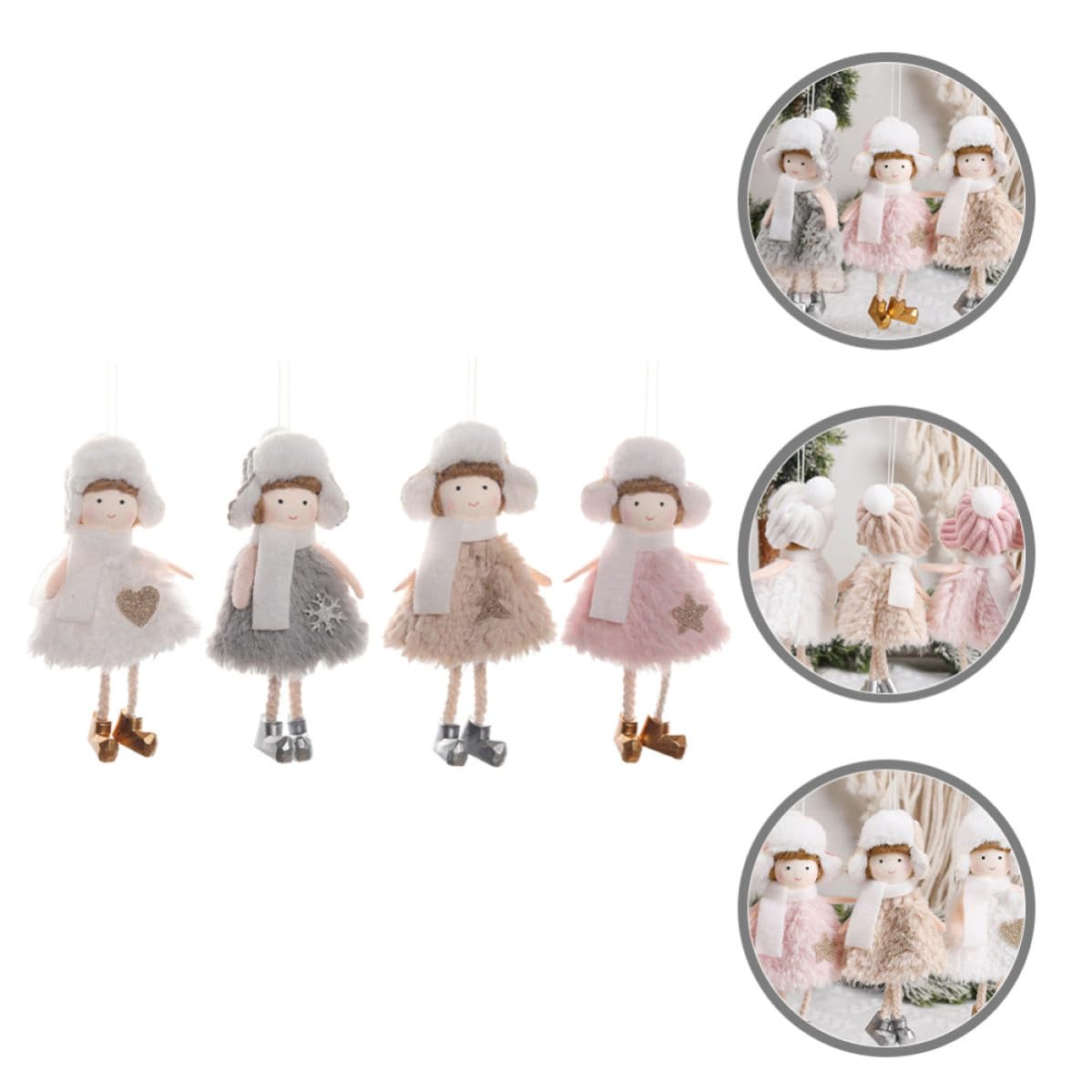 Toyvian 16 Pezzi Pendente Natalizio Bambola Soffice in Peluche, Leggero e