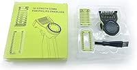14 In 1 Guards For One Blade ，Adjustable 14 Lengths (0.4-10 Mm ）Guards For Philips Norelco，Guards For One Blade With Skin Protector, Body Comb And Cleaning Brush （Fit For Qp2520 Qp2530 Qp2620 Qp2630）