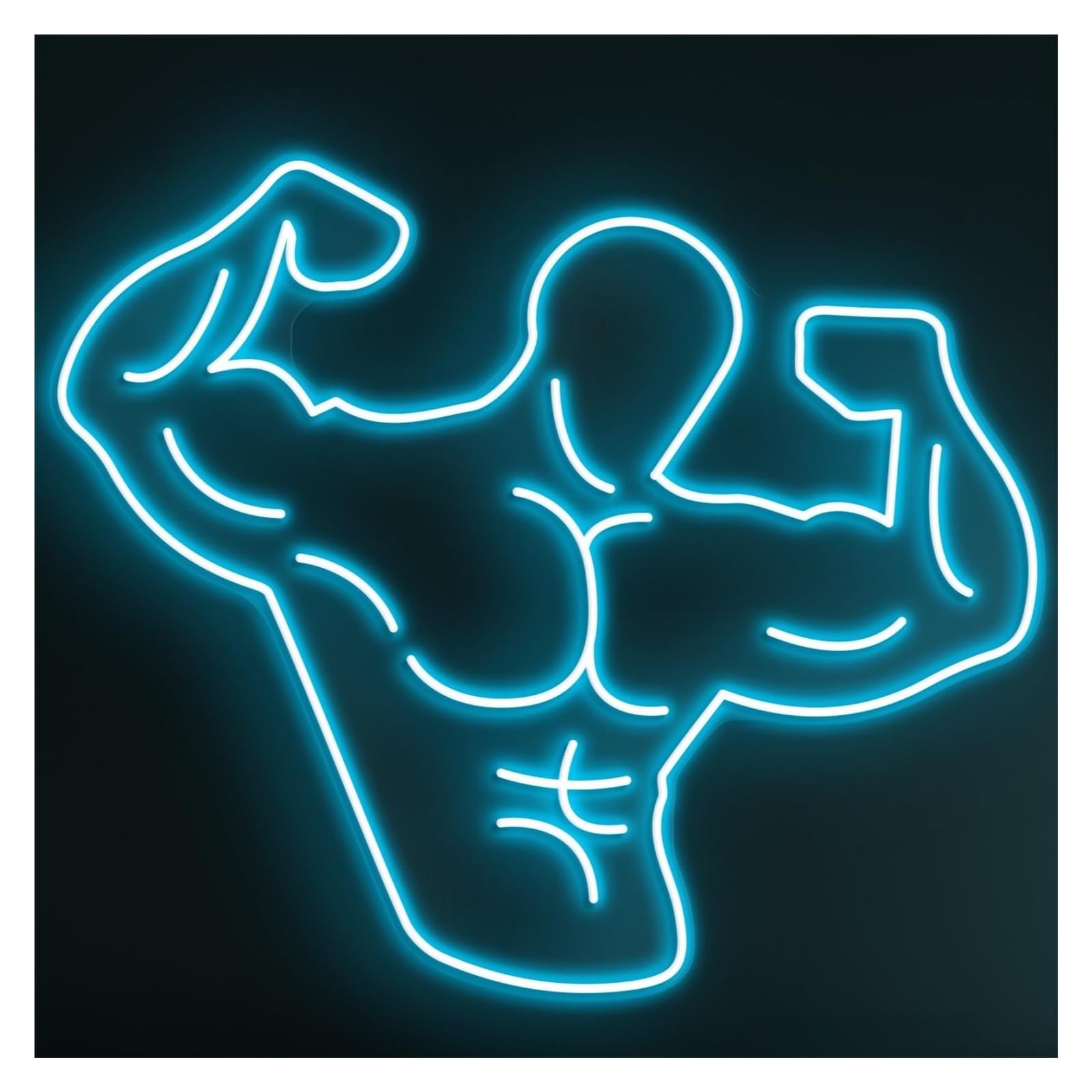 RONGCH Hanging Art Signs Bodybuilder Body Neon Sign, Suitable for Gym Lounge Decor with Brightness Adjustable 50cm