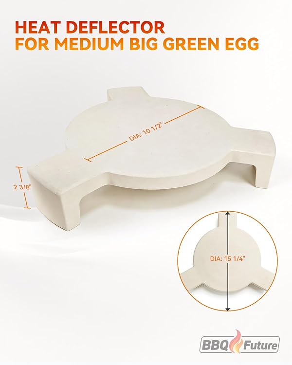 BBQ Future 15 1/4" Heat Deflector Conveggtor for Medium Big Green Egg Accessories Plate Setter, Smoking Stone, Pizza Stone for Medium Big Green Egg Grill and Other Kamado Grill Replacement Parts by BBQ Future - Image 3