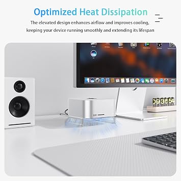IFCASE Aluminum Desktop Stand for Mac Studio, Mac mini M2, M1 (Silver)
