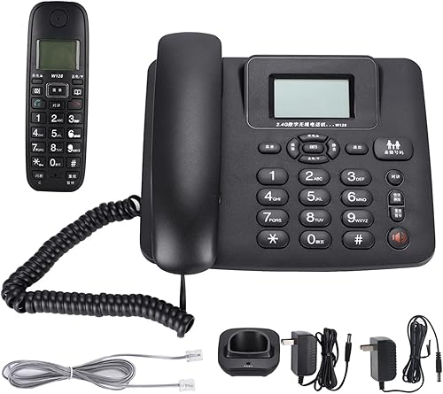 Miniatura 9 de W128 2.4GHz Teléfono Digital Inteligente Teléfono Fijo Soporte Reenvío de llamadas, llamadas en tiempo real de tres vías (enchufe de EE. UU. 100