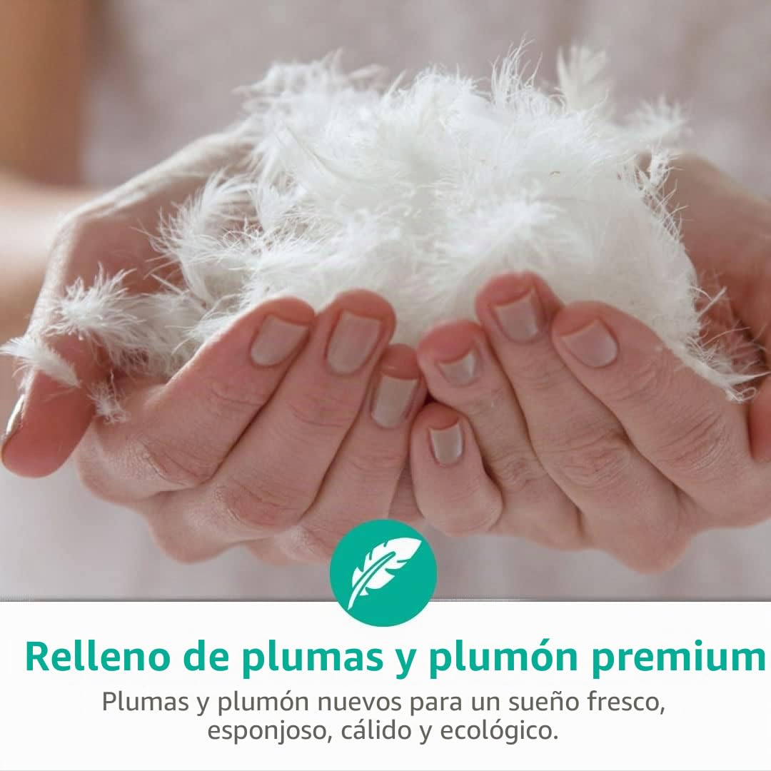 APSMILE Edredón Relleno Nórdico de Pluma y Plumón Cama 180-240 x 260cm Tejido de 100% Algodón para Toda Estación Densidad 320 gr/㎡