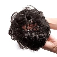 Vista 17 de Bella Hair - Rodete de extensión de cabello 100 % humano para banda elástica, extensión de cola de caballo ondeada, rizada o desordenada