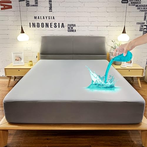 Purshcle - Juego de 2 protectores de colchón 100 impermeables tamaño queen transpirable sin ruido funda de colchón 6 a 21 pulgadas funda de cama disponible en Yaxa Colombia