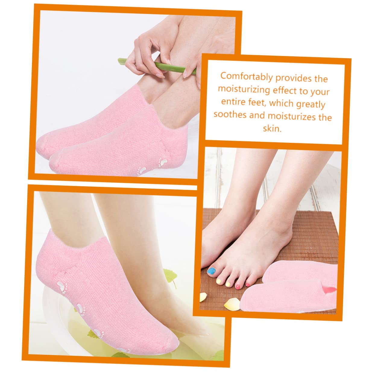 Calze Idratanti per Piedi Spa 3 Paia in Cotone Gel | Fibra Elastica, Effetto Lenitivo e Protettivo, Leggere da Portare, Uso Quotidiano e Lavori Domestici