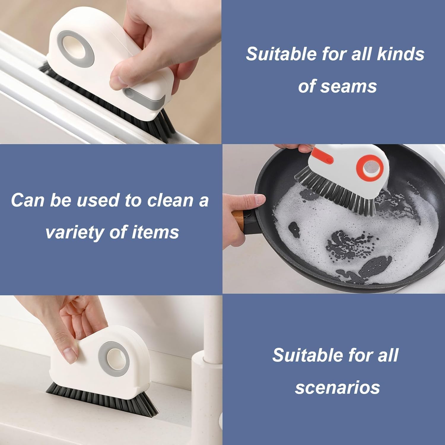 Zapsol 2 in 1 Window Track Cleaning Brush with Dust Collector Scraper Groove Cleaner for Door Gaps and Windows Sliding Tracks Groove Cleaning Brush for Window Track UPVC Window Cleaner(1 Pcs) 3