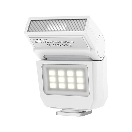 Ulanzi SL03 Mini Flash Speedlite - GN8 Powerful 6500k On-Camera Flash Light, 4 Power Levels, Compatible with Sony ZV-1/ZV-E10/Canon/Nikon/Fuji/Panasonic/Leica/Olympus, Not Fits Sony ZV-1F（White）