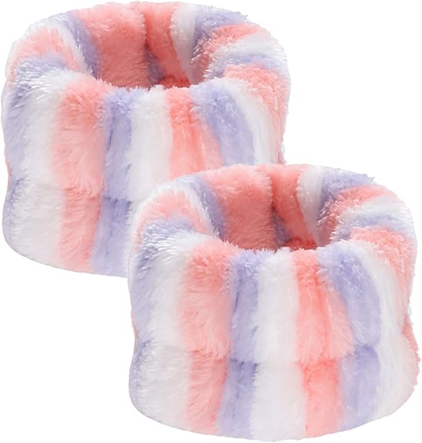 2Pcs Face Wash Wristband, Spa Wristband Facial Washing Wristbands Elastic Wristbands for Washing Face Absorbent Wristbands for Girls Women Prevent Liquid from Spilling Down Arms(3 color stripes)