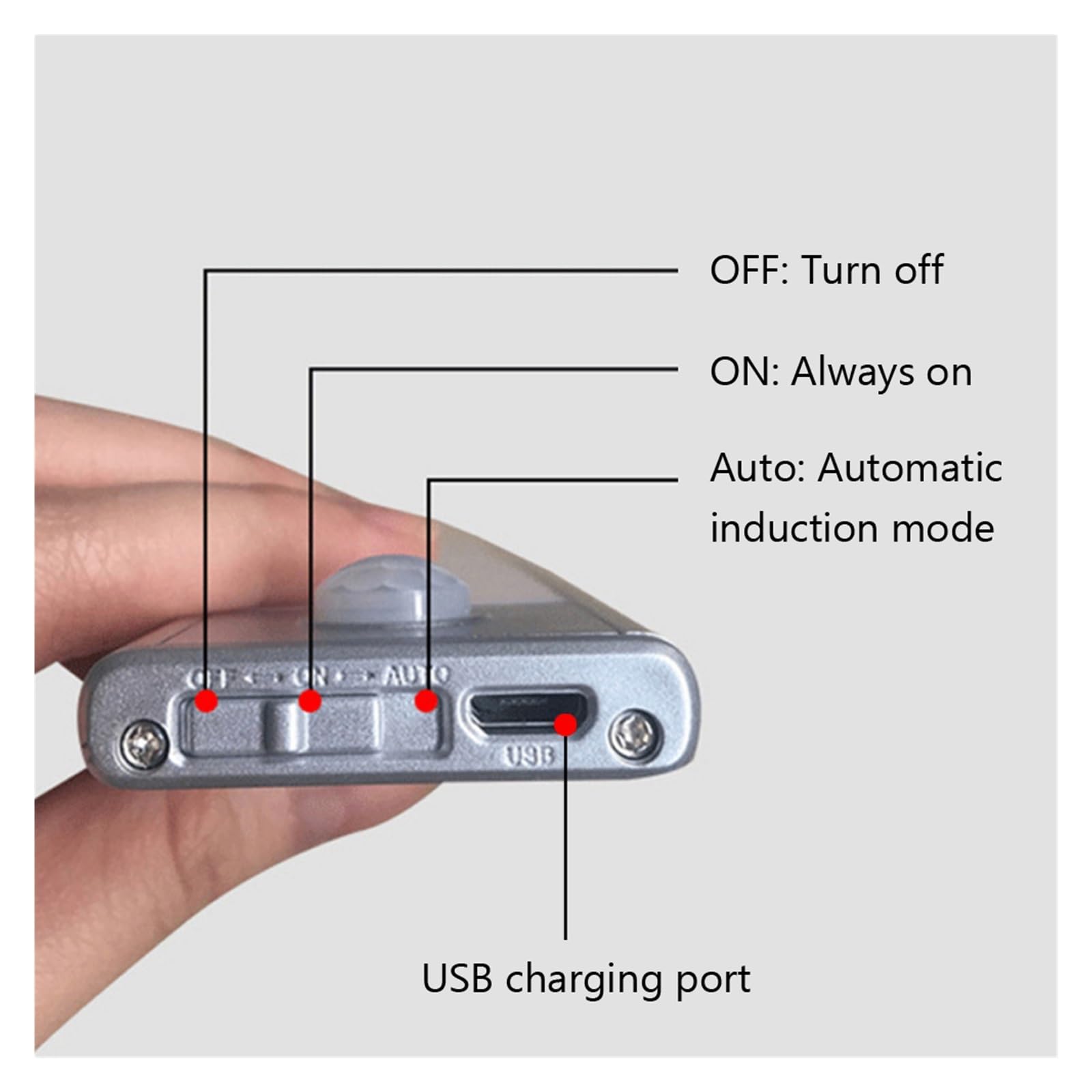 Sensor De Luz LED Por Movimiento PIR 20/40cm, Luces Térmicas For Debajo Del Gabinete, Lámpara Aluminio Ultrafina Recargable USB, Nocturna Detector De Movimiento(White 20cm,Hand Sweep)