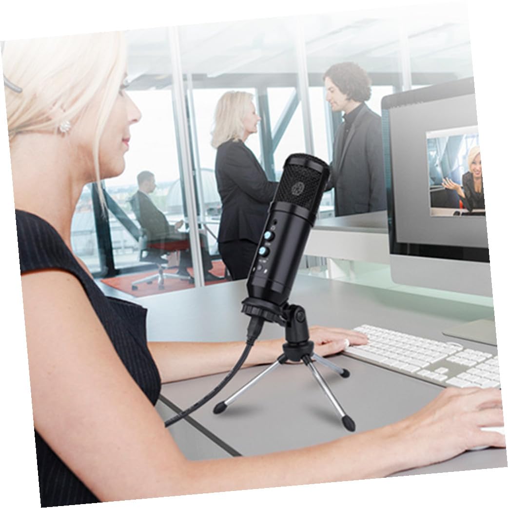 NUOBESTY 1 Satz USB Kondensatormikrofon mit Stativ Hochsensibles Mikrofon für Gaming Streaming Installieren Kompatibel mit Pc Smartphone Tablet Professionelle Sprachaufnahme