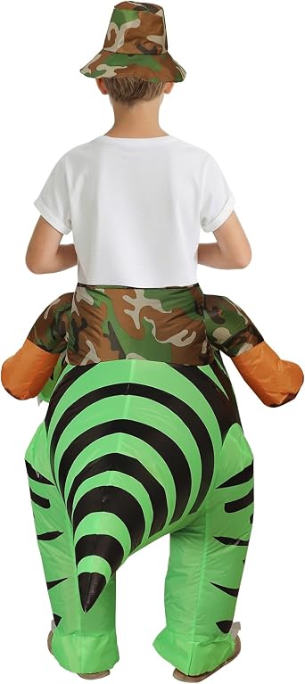 Inflatable Dinosaur Costume for Adults (5'- 6'3) Funny Blow up Suit for Masquerade Party Halloween