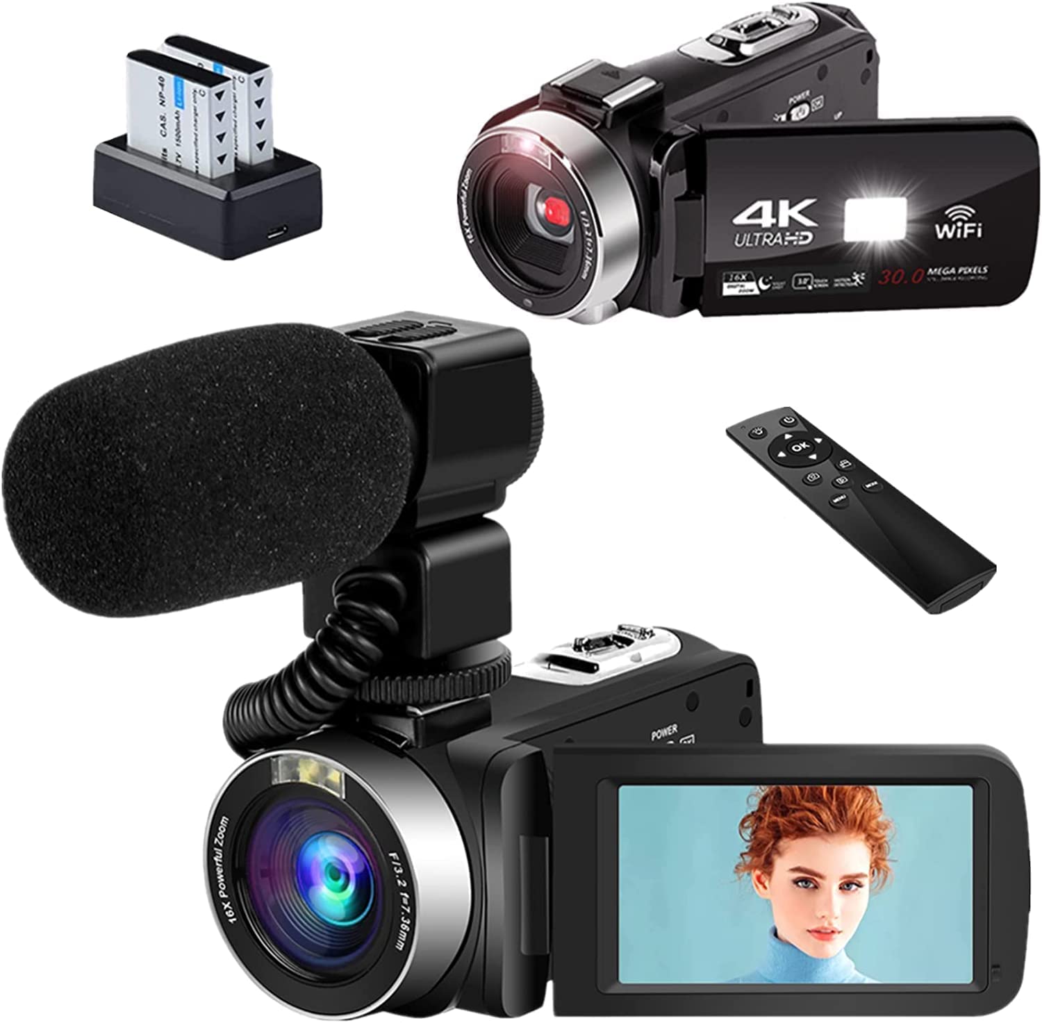 ビデオカメラ 4K YouTubeカメラWIFI機能 外付けマイク#830 ビデオカメラ 4K YouTubeカメラWIFI機能 外付けマイク#830