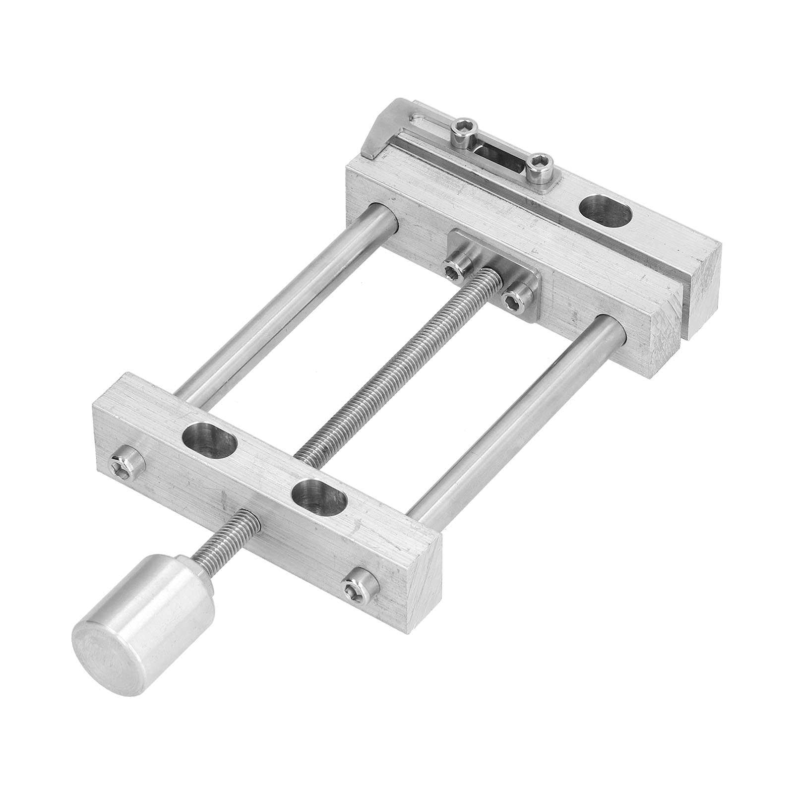 Mini morsetto a morsa piatta in metallo per trapano a colonna con chiave esagonale per lavorazione del legno e incisione in lega di alluminio, lunghezza di apertura di 90 mm