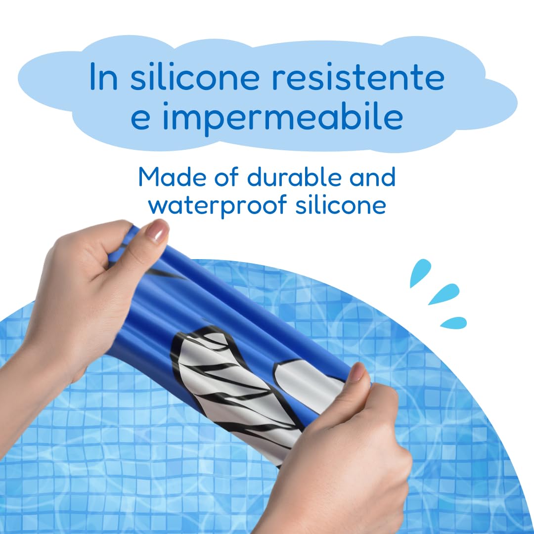 kina - Cuffia da Nuoto Bambini per Piscina, in Silicone, Ipoallergenica, Elastica e Soffice al tatto per Capelli corti e lunghi