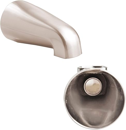 Miniatura 14 de SENTO Grifo deslizable plateado universal de metal pesado y duradero para bañera sin desviador, grifo de bañera de metal resistente sin desviador