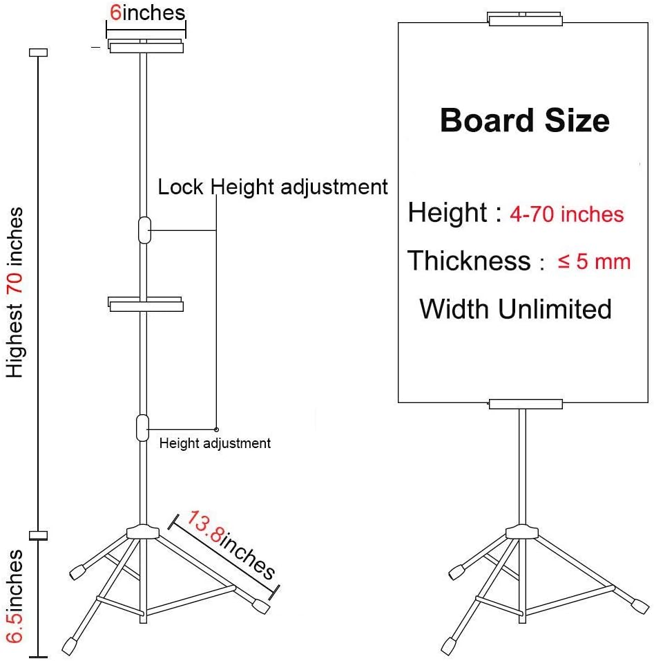 Best Deal Product HUAZI Double-Sided Poster Stand,Floorstanding Sign Stand Holder for Display,Height Adjustable up to 73 inches for Board Sign (Stand only)