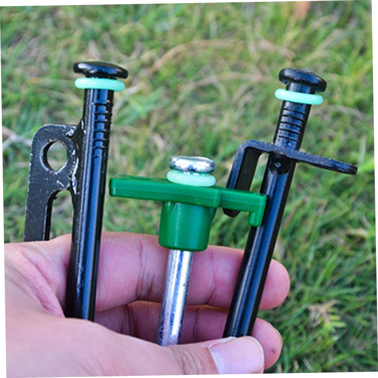 BRIGHTFUFU 200Pcs Tent Stake Rings for Camping Accessories Fluorescent Ring Pegs Lightweight and Compact for Outdoor Adventures Easy to Use and Portable